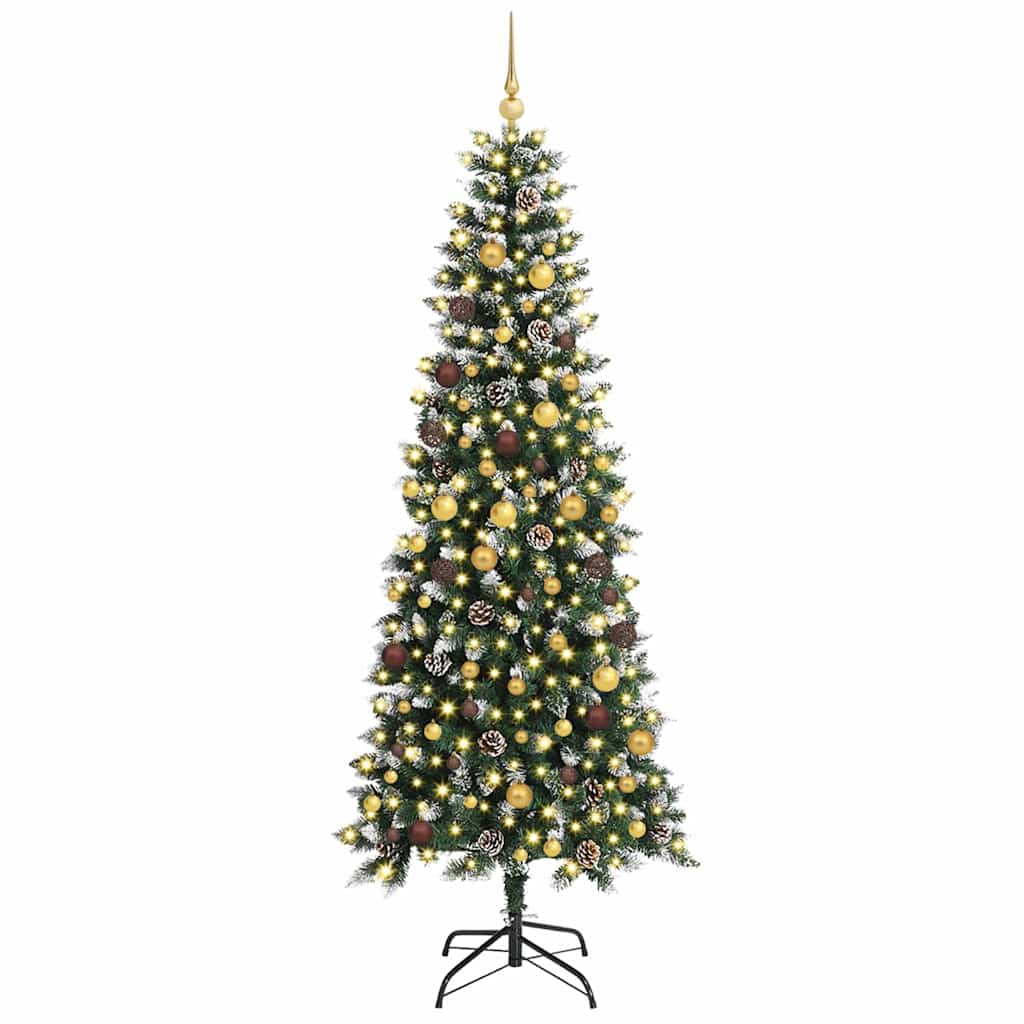 vidaXL Artificial Christmas Tree with 300 LEDs with Stand Green 240 cm