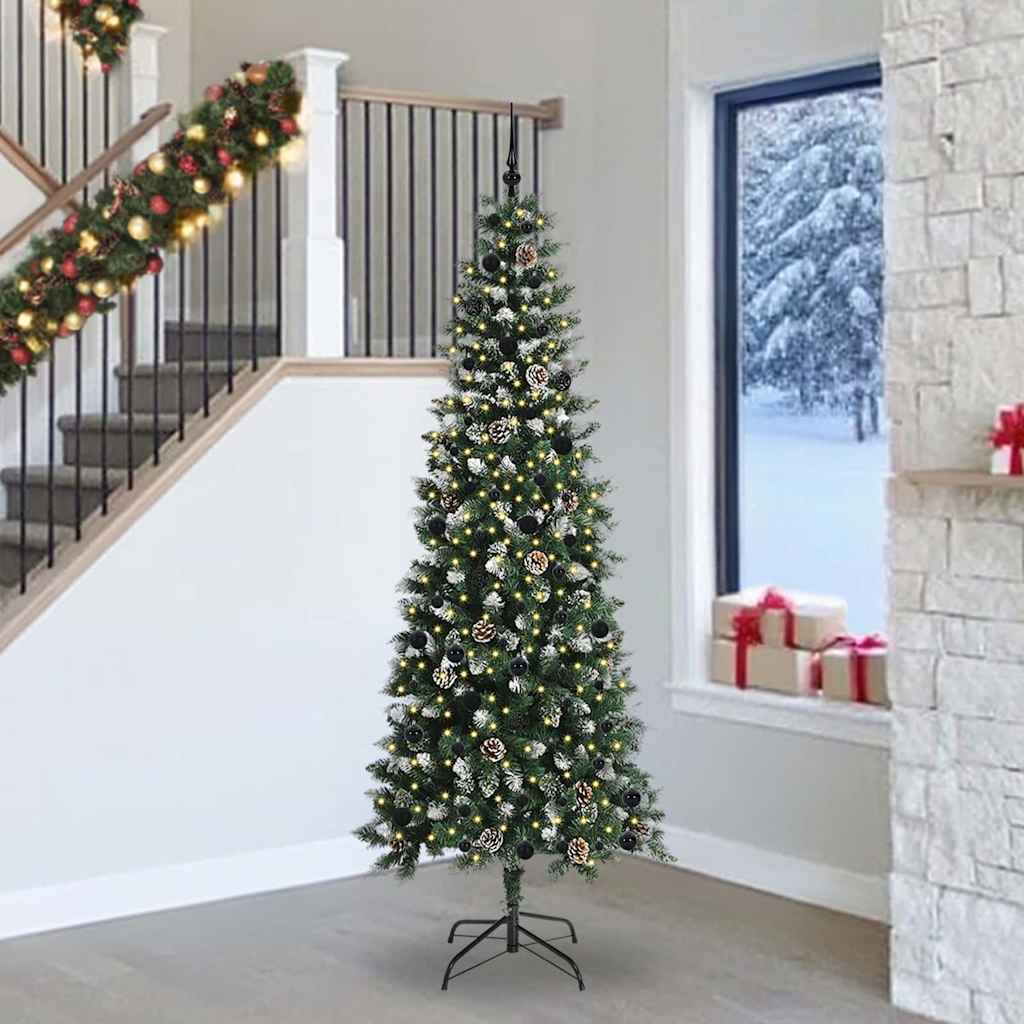 vidaXL Artificial Christmas Tree with 300 LEDs with Stand Green 240 cm