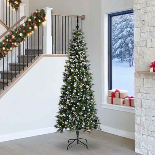 vidaXL Artificial Christmas Tree with 300 LEDs with Stand Green 240 cm