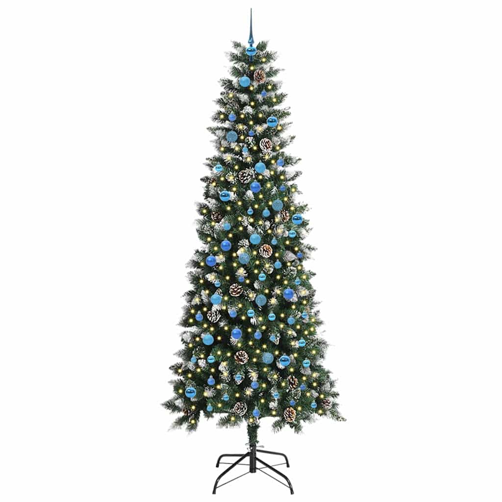 vidaXL Artificial Christmas Tree with 300 LEDs with Stand Green 240 cm