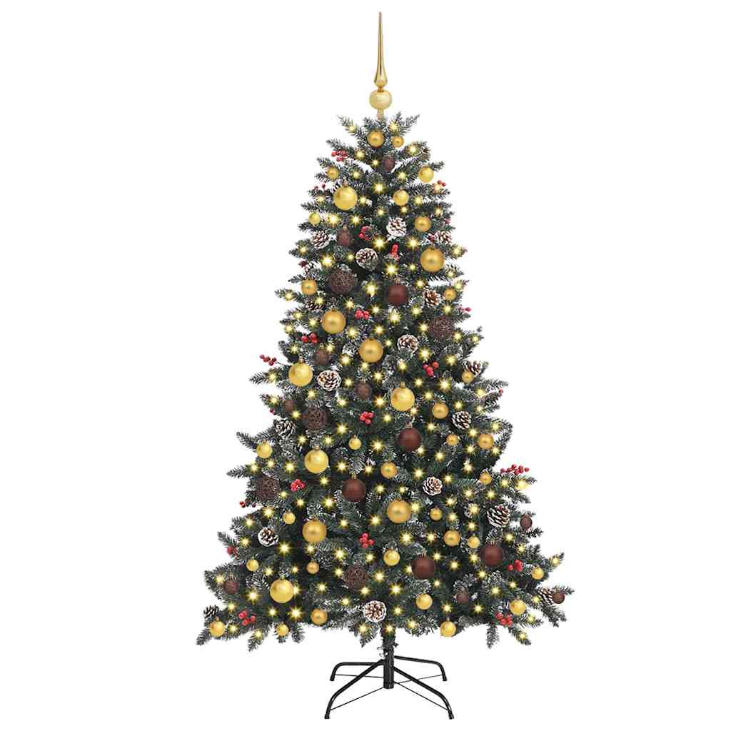 vidaXL Artificial Christmas Tree with 300 LEDs with Stand Green 180 cm