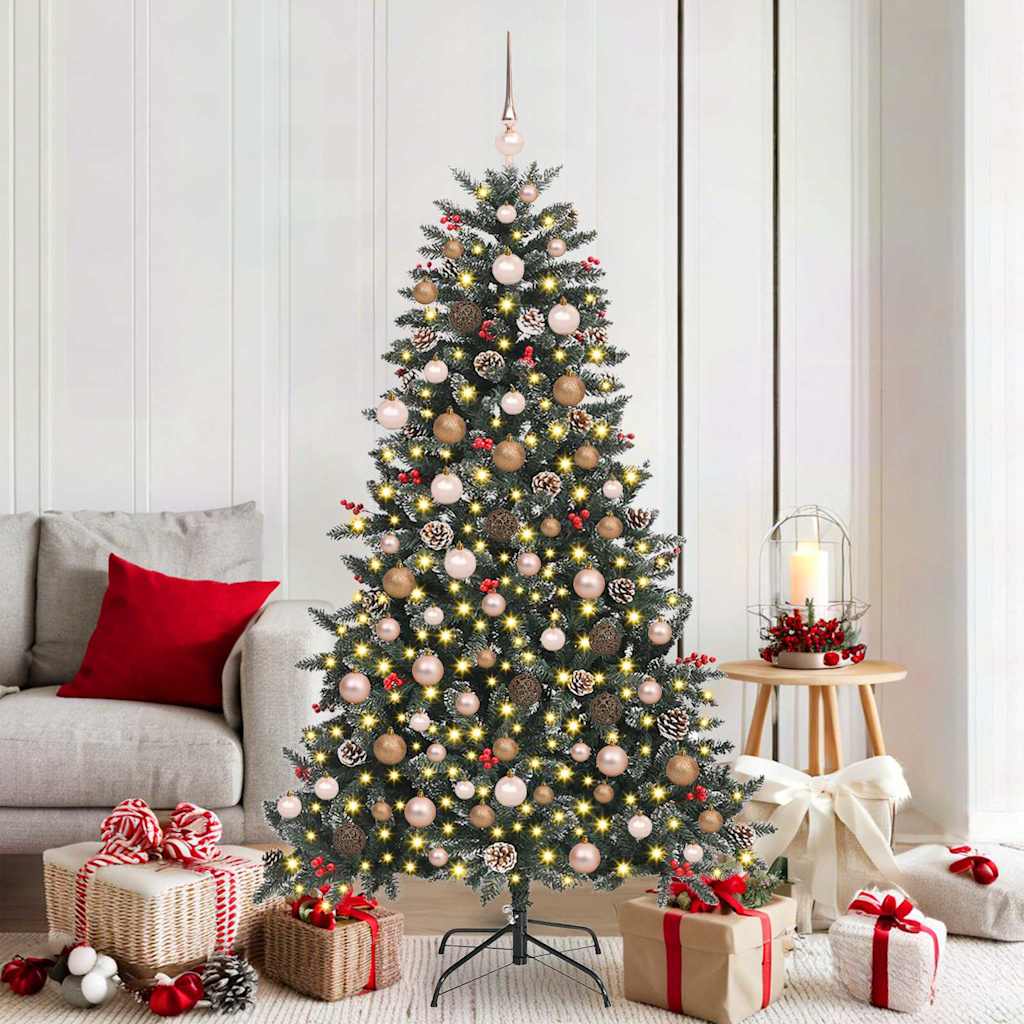vidaXL Artificial Christmas Tree with 300 LEDs with Stand Green 180 cm