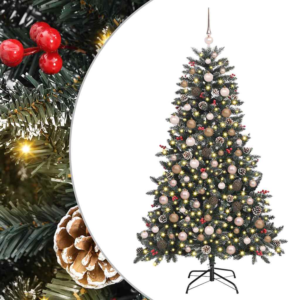 vidaXL Artificial Christmas Tree with 300 LEDs with Stand Green 180 cm