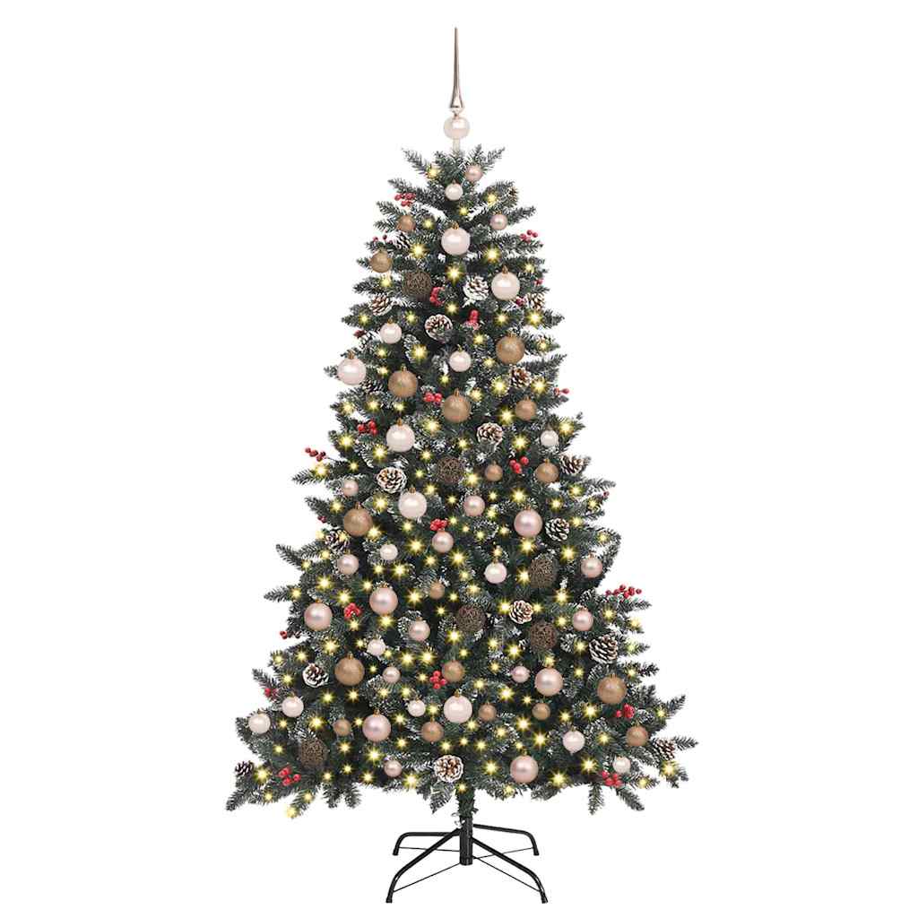 vidaXL Artificial Christmas Tree with 300 LEDs with Stand Green 180 cm