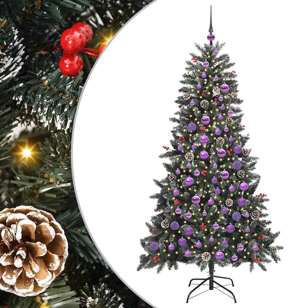 vidaXL Artificial Christmas Tree with 300 LEDs with Stand Green 180 cm