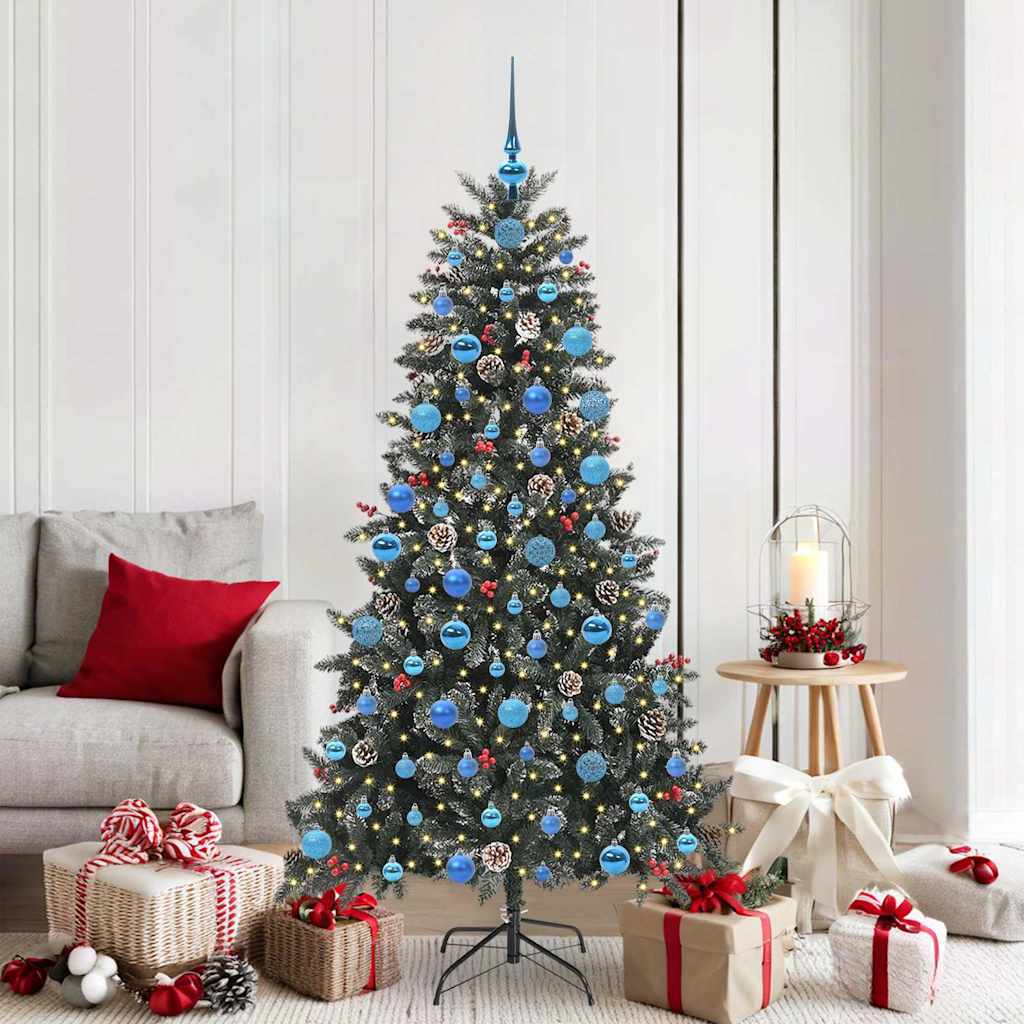 vidaXL Artificial Christmas Tree with 300 LEDs with Stand Green 180 cm
