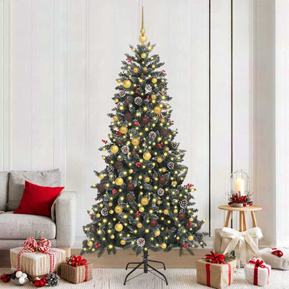 vidaXL Artificial Christmas Tree with 300 LEDs with Stand Green 210 cm