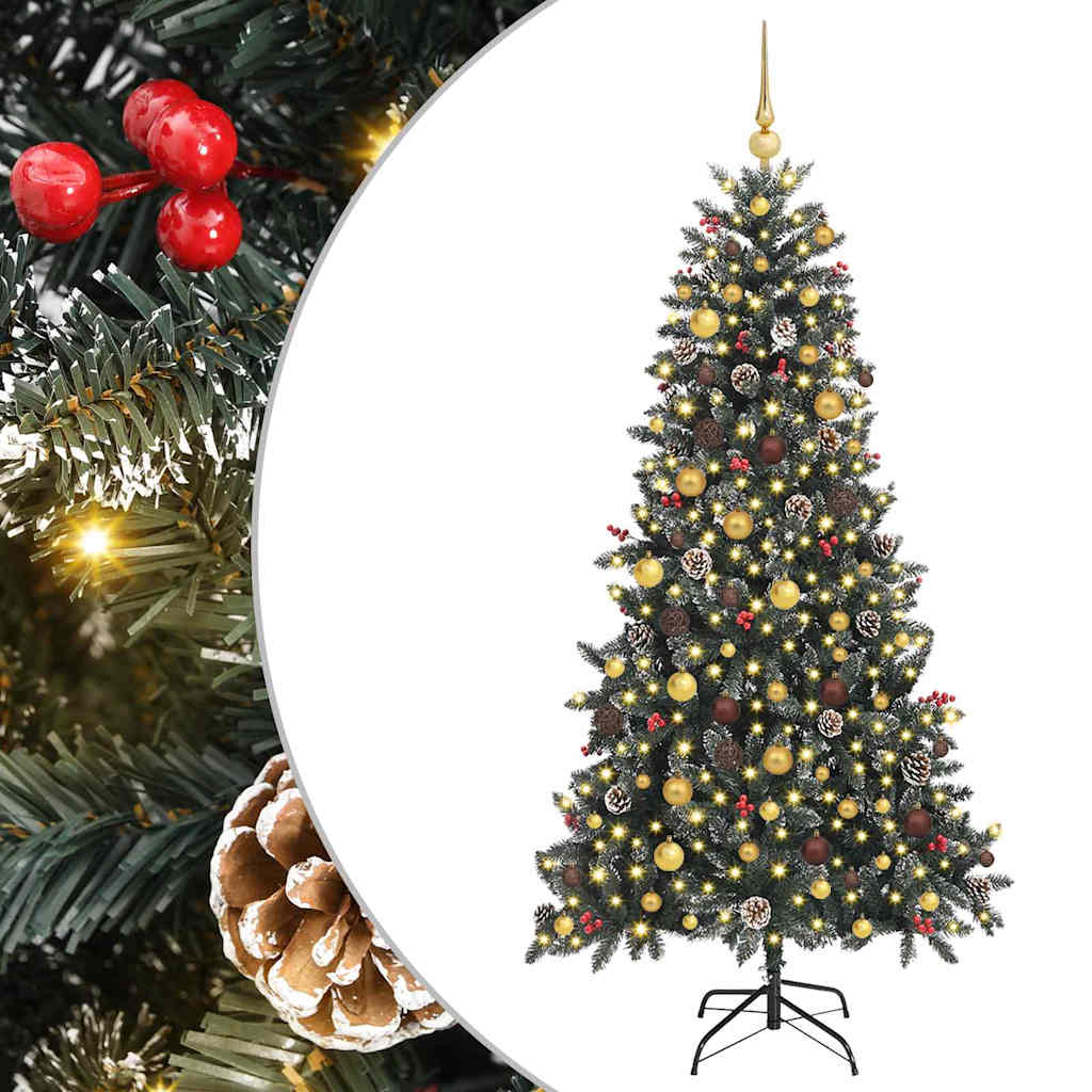 vidaXL Artificial Christmas Tree with 300 LEDs with Stand Green 210 cm