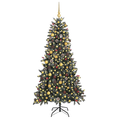 vidaXL Artificial Christmas Tree with 300 LEDs with Stand Green 210 cm