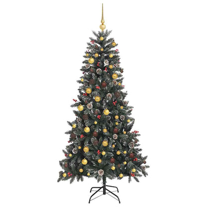 vidaXL Artificial Christmas Tree with 300 LEDs with Stand Green 210 cm