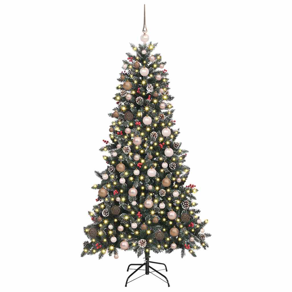 vidaXL Artificial Christmas Tree with 300 LEDs with Stand Green 210 cm