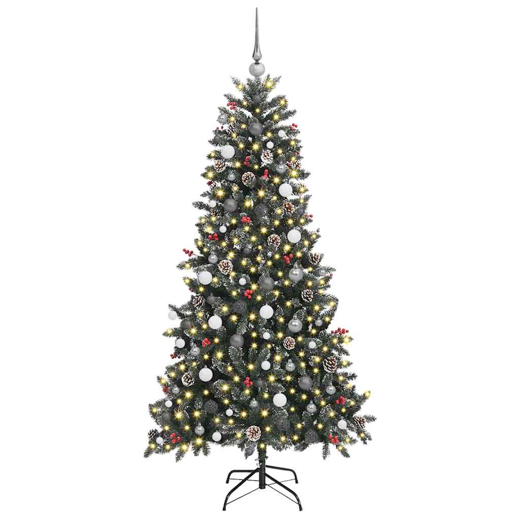 vidaXL Artificial Christmas Tree with 300 LEDs with Stand Green 210 cm