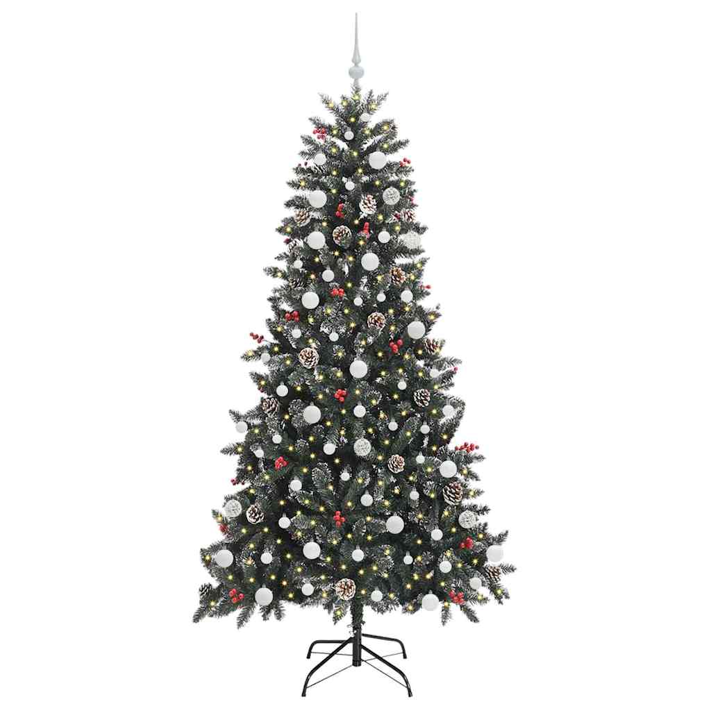 vidaXL Artificial Christmas Tree with 300 LEDs with Stand Green 210 cm