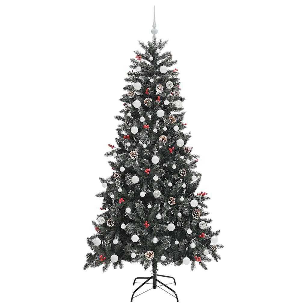 vidaXL Artificial Christmas Tree with 300 LEDs with Stand Green 210 cm