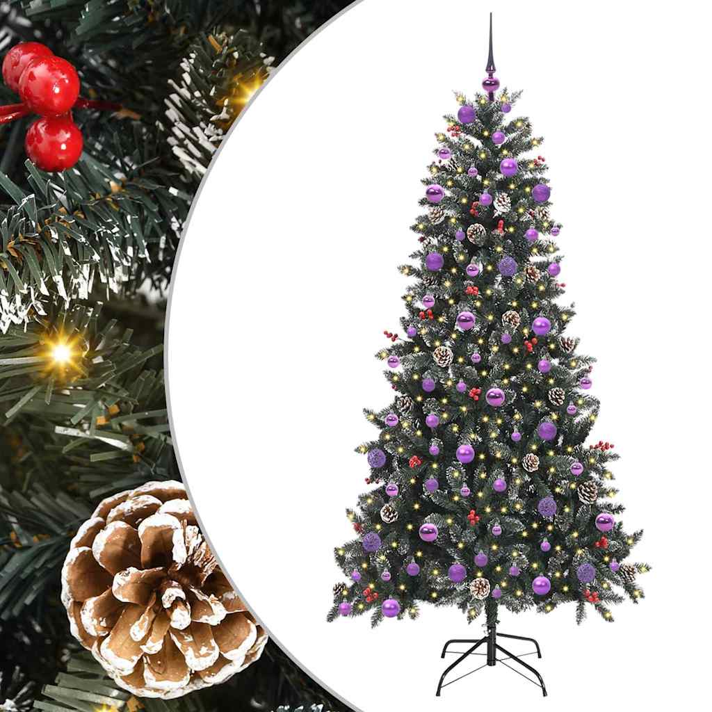 vidaXL Artificial Christmas Tree with 300 LEDs with Stand Green 210 cm