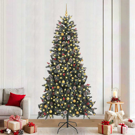 vidaXL Artificial Christmas Tree with 300 LEDs with Stand Green 240 cm