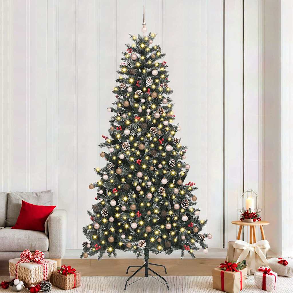 vidaXL Artificial Christmas Tree with 300 LEDs with Stand Green 240 cm