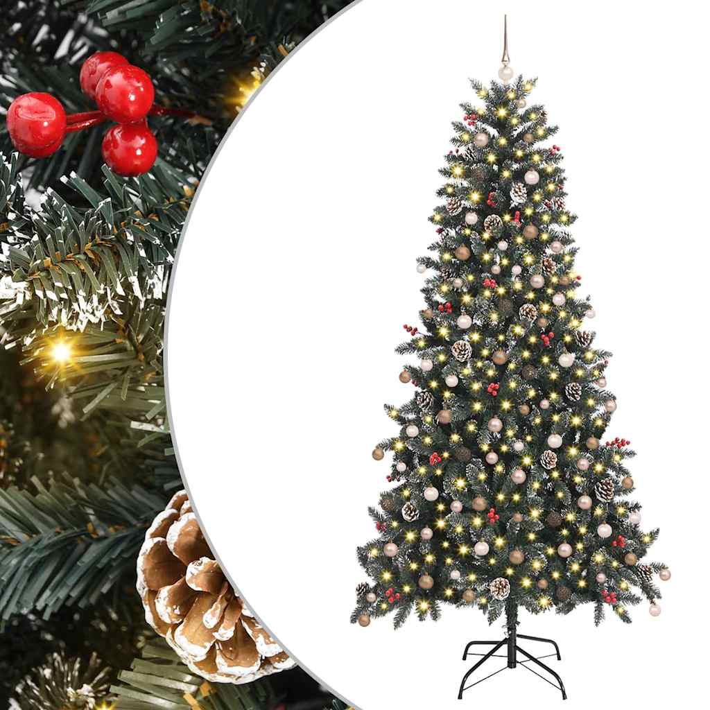 vidaXL Artificial Christmas Tree with 300 LEDs with Stand Green 240 cm