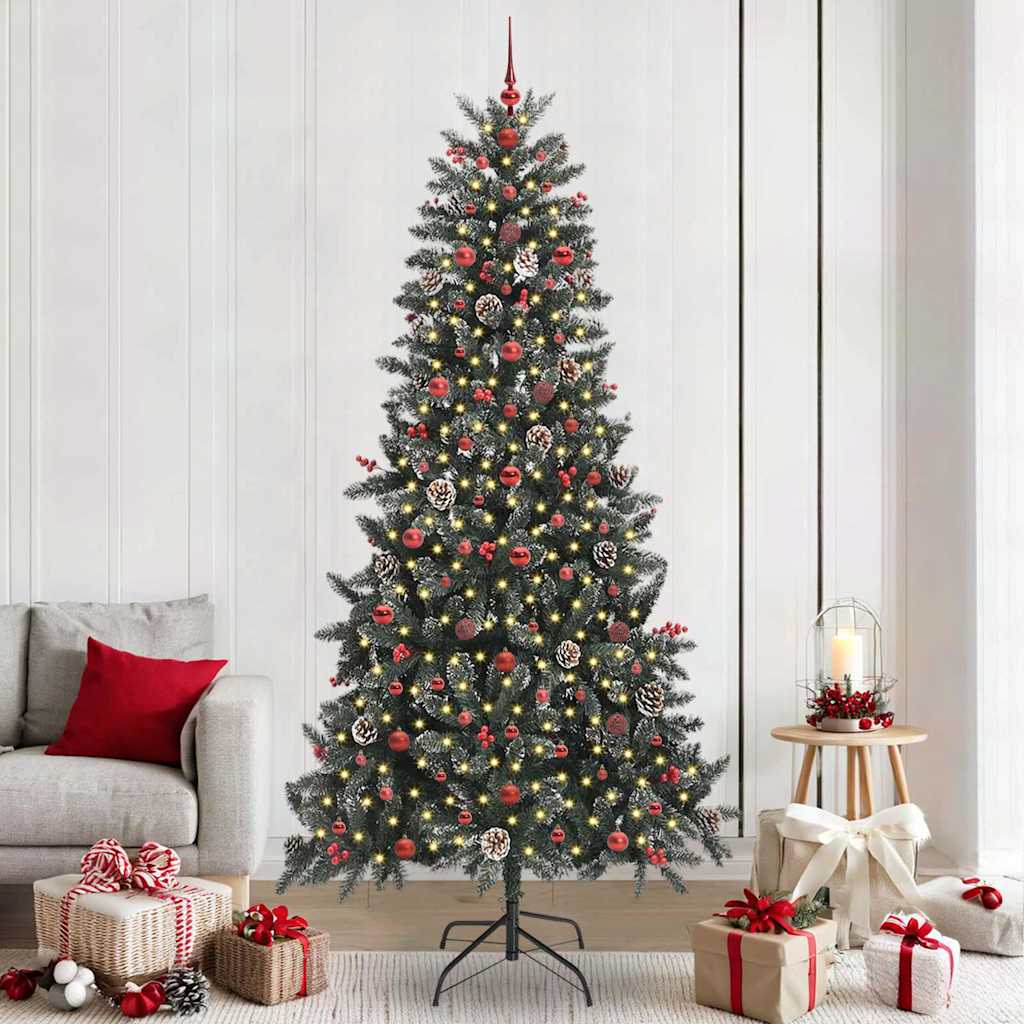 vidaXL Artificial Christmas Tree with 300 LEDs with Stand Green 240 cm