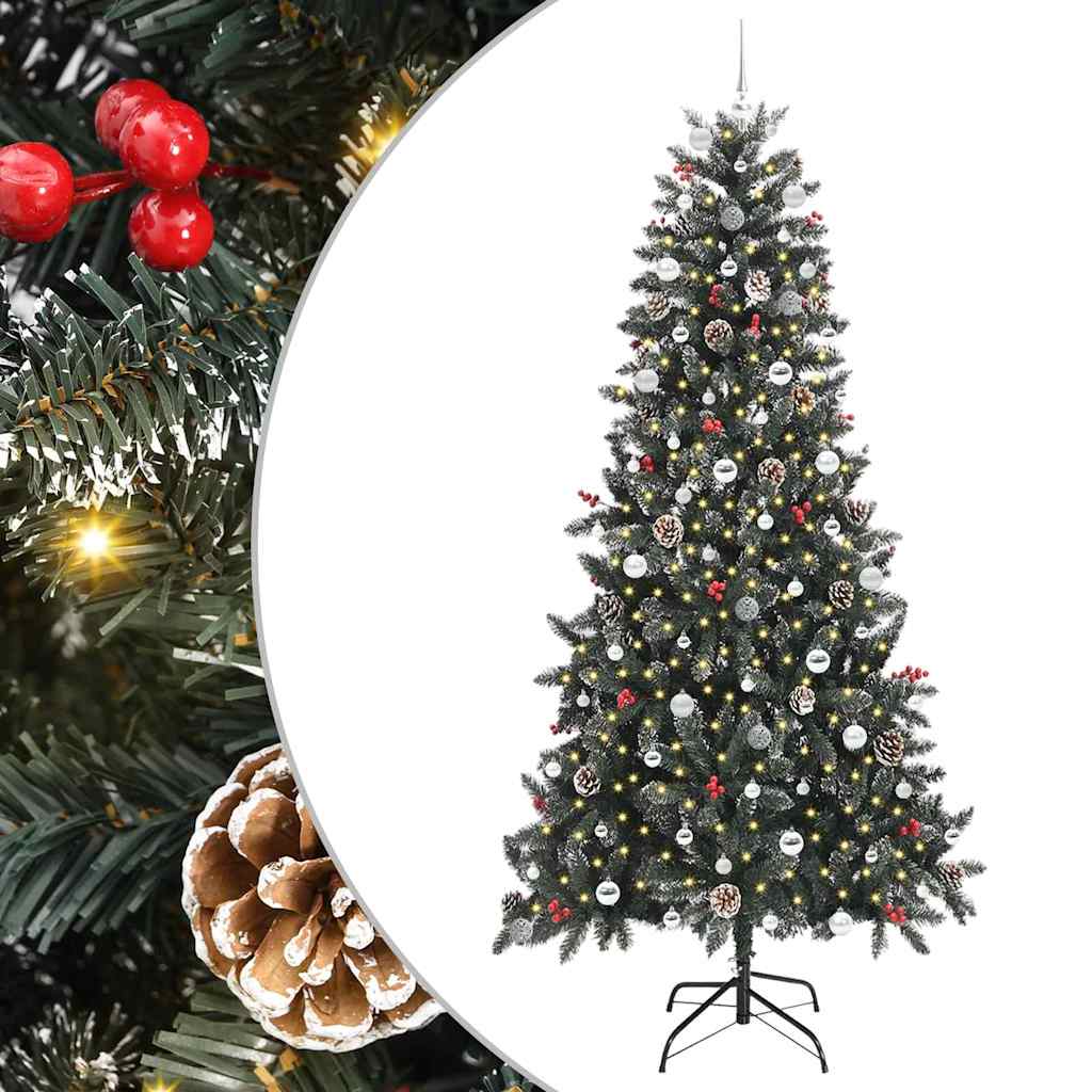 vidaXL Artificial Christmas Tree with 300 LEDs with Stand Green 240 cm