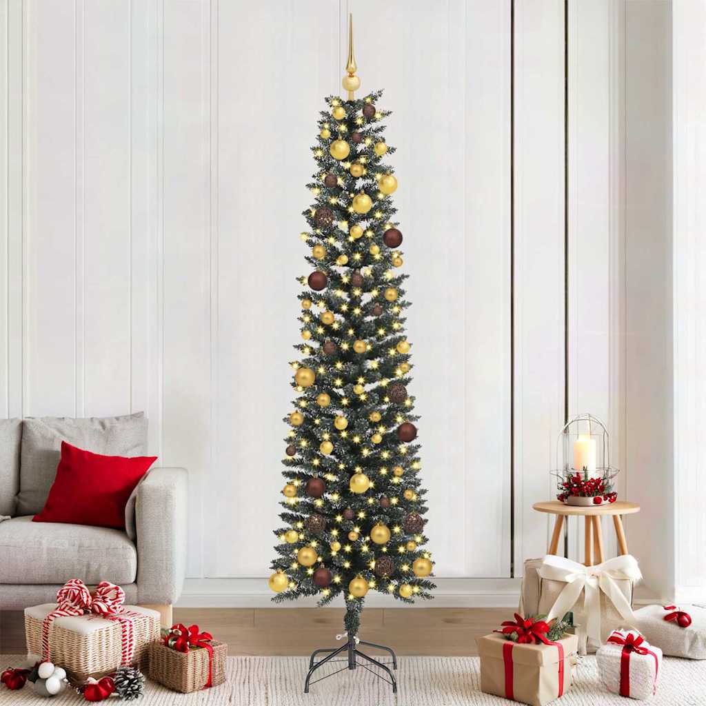 vidaXL Artificial Christmas Tree with 300 LEDs with Stand Green 210 cm