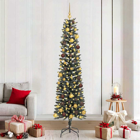 vidaXL Artificial Christmas Tree with 300 LEDs with Stand Green 210 cm
