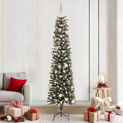 vidaXL Artificial Christmas Tree with 300 LEDs with Stand Green 210 cm