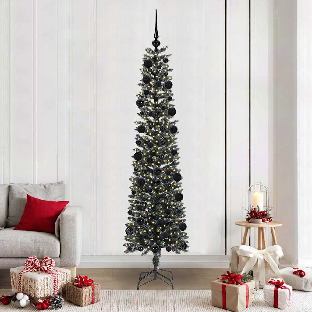 vidaXL Artificial Christmas Tree with 300 LEDs with Stand Green 210 cm