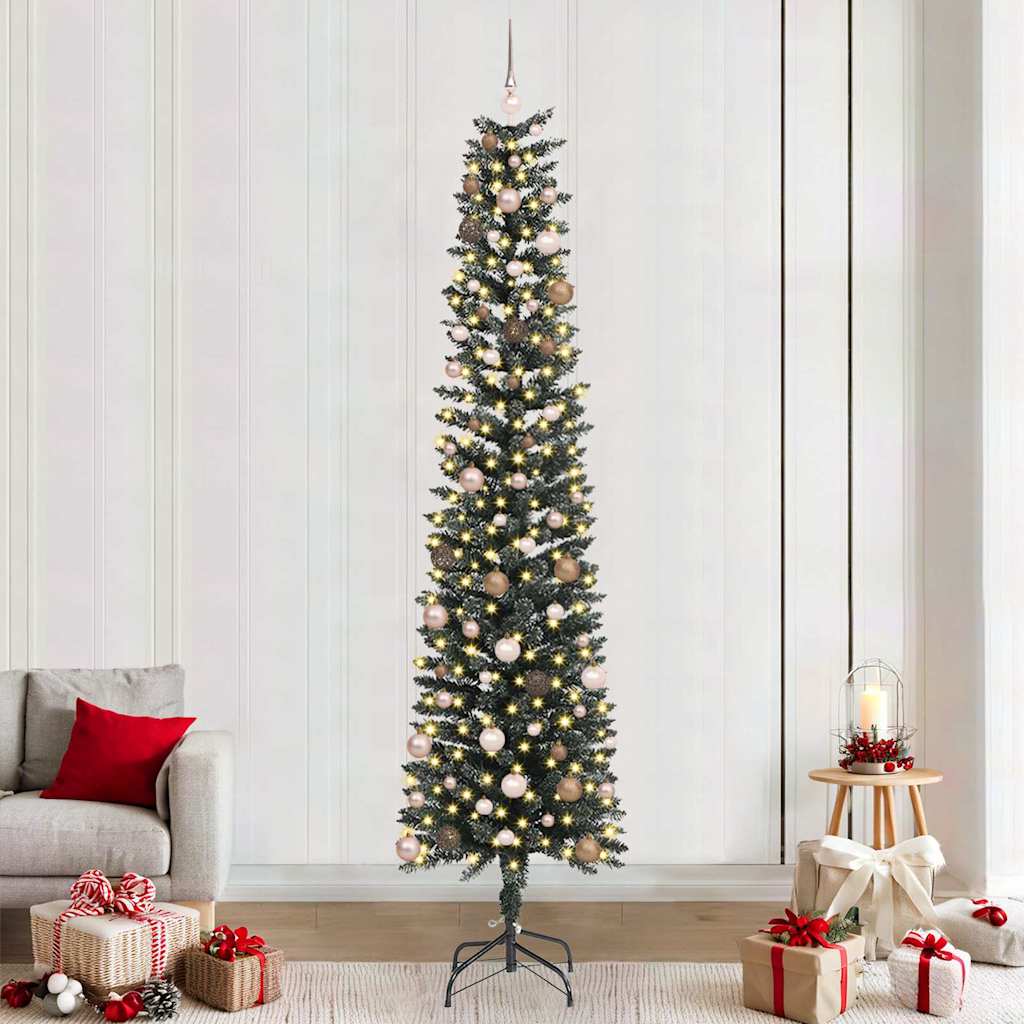 vidaXL Artificial Christmas Tree with 300 LEDs with Stand Green 240 cm