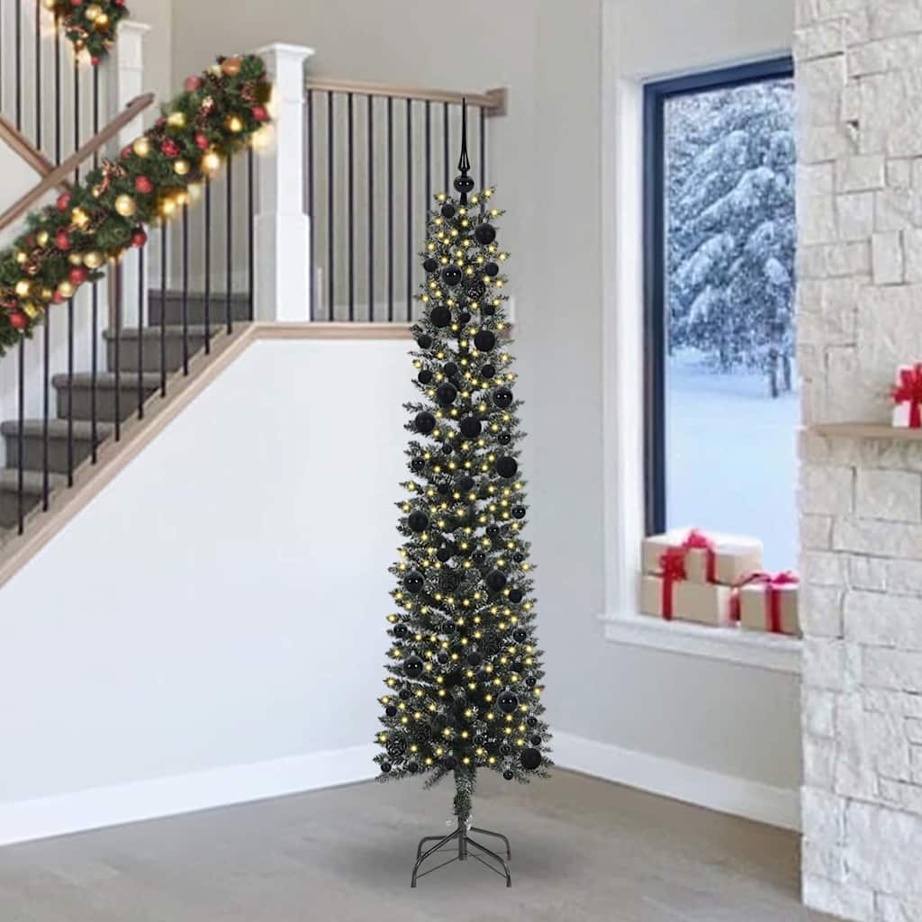 vidaXL Artificial Christmas Tree with 300 LEDs with Stand Green 240 cm