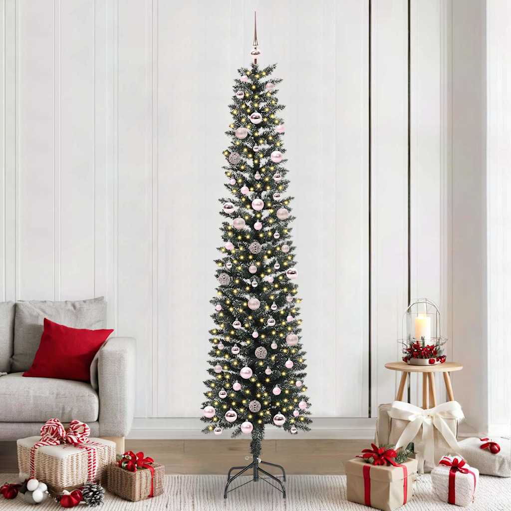 vidaXL Artificial Christmas Tree with 300 LEDs with Stand Green 240 cm