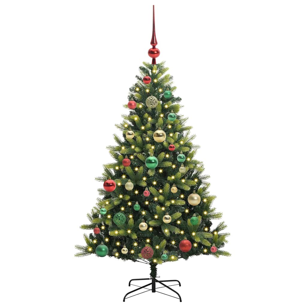 vidaXL Artificial Hinged Christmas Tree 150 LEDs Green 120 cm