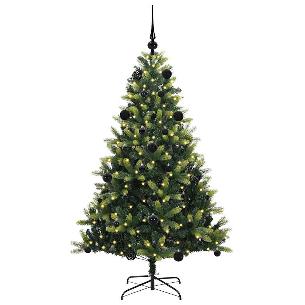vidaXL Artificial Hinged Christmas Tree 150 LEDs Green 150 cm