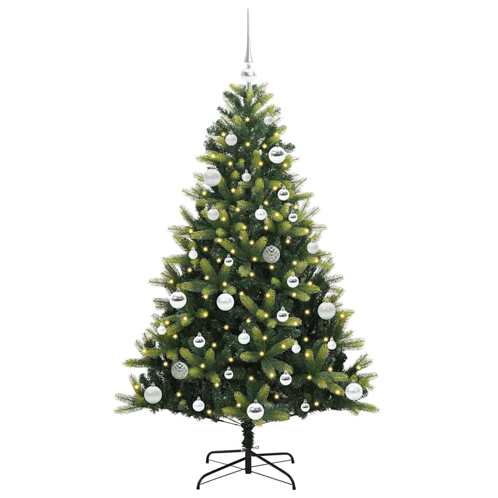 vidaXL Artificial Hinged Christmas Tree 150 LEDs Green 150 cm