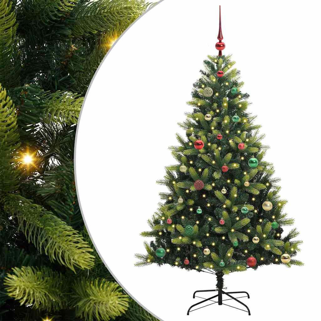 vidaXL Artificial Hinged Christmas Tree 150 LEDs Green 150 cm