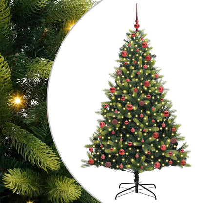 vidaXL Artificial Hinged Christmas Tree 300 LEDs Green 180 cm