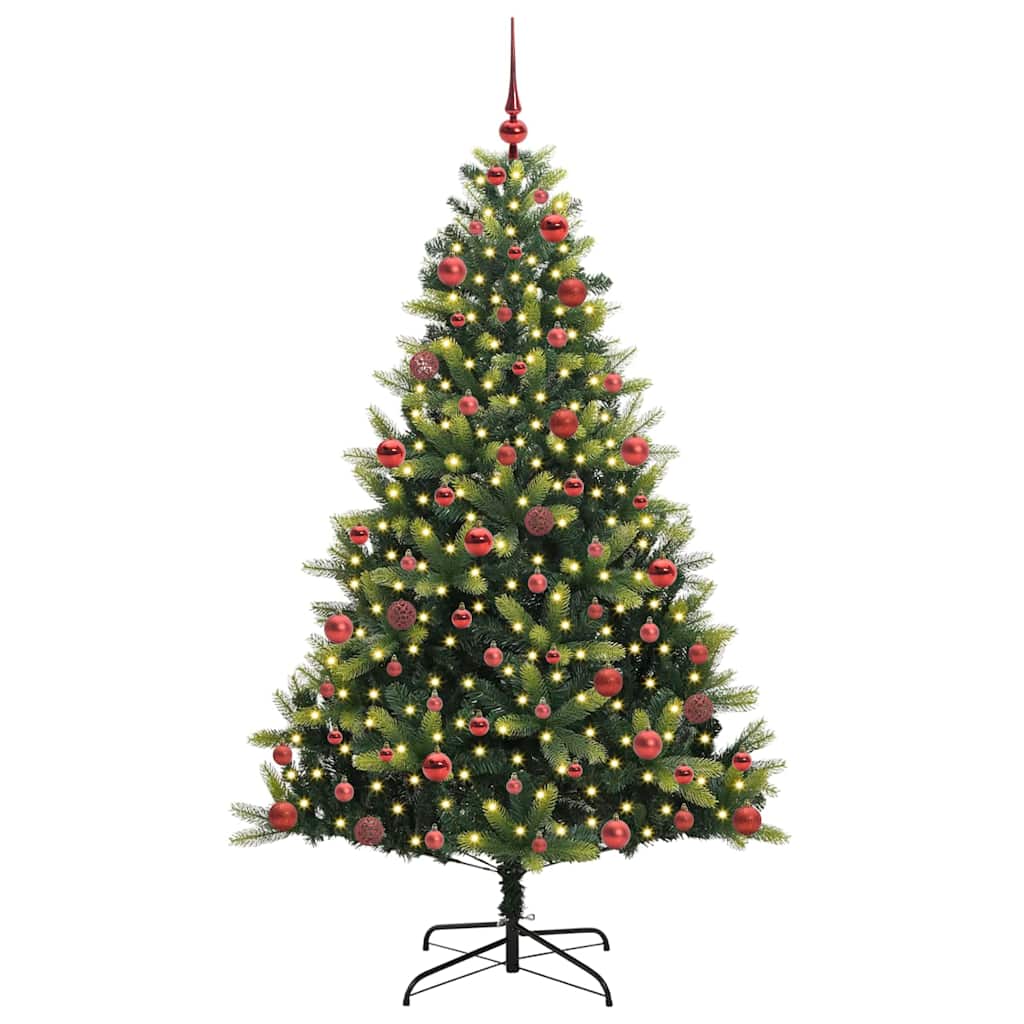 vidaXL Artificial Hinged Christmas Tree 300 LEDs Green 180 cm