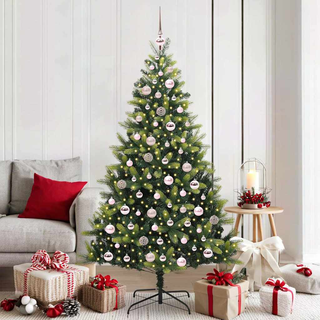 vidaXL Artificial Hinged Christmas Tree 300 LEDs Green 180 cm
