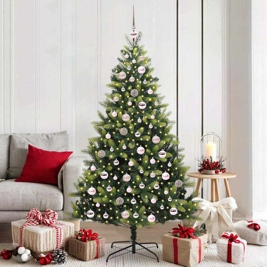 vidaXL Artificial Hinged Christmas Tree 300 LEDs Green 180 cm