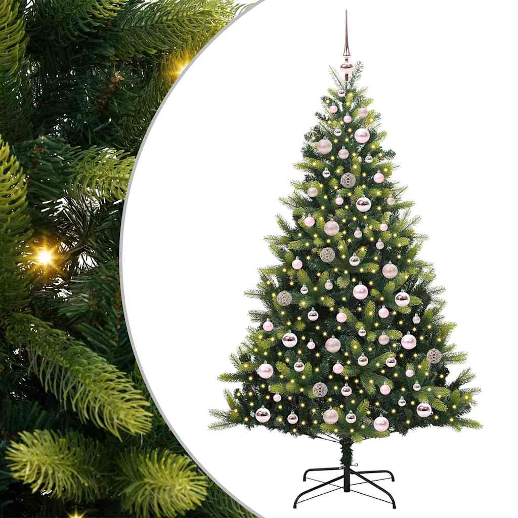 vidaXL Artificial Hinged Christmas Tree 300 LEDs Green 180 cm