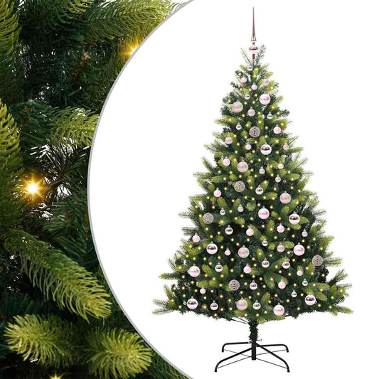 vidaXL Artificial Hinged Christmas Tree 300 LEDs Green 180 cm