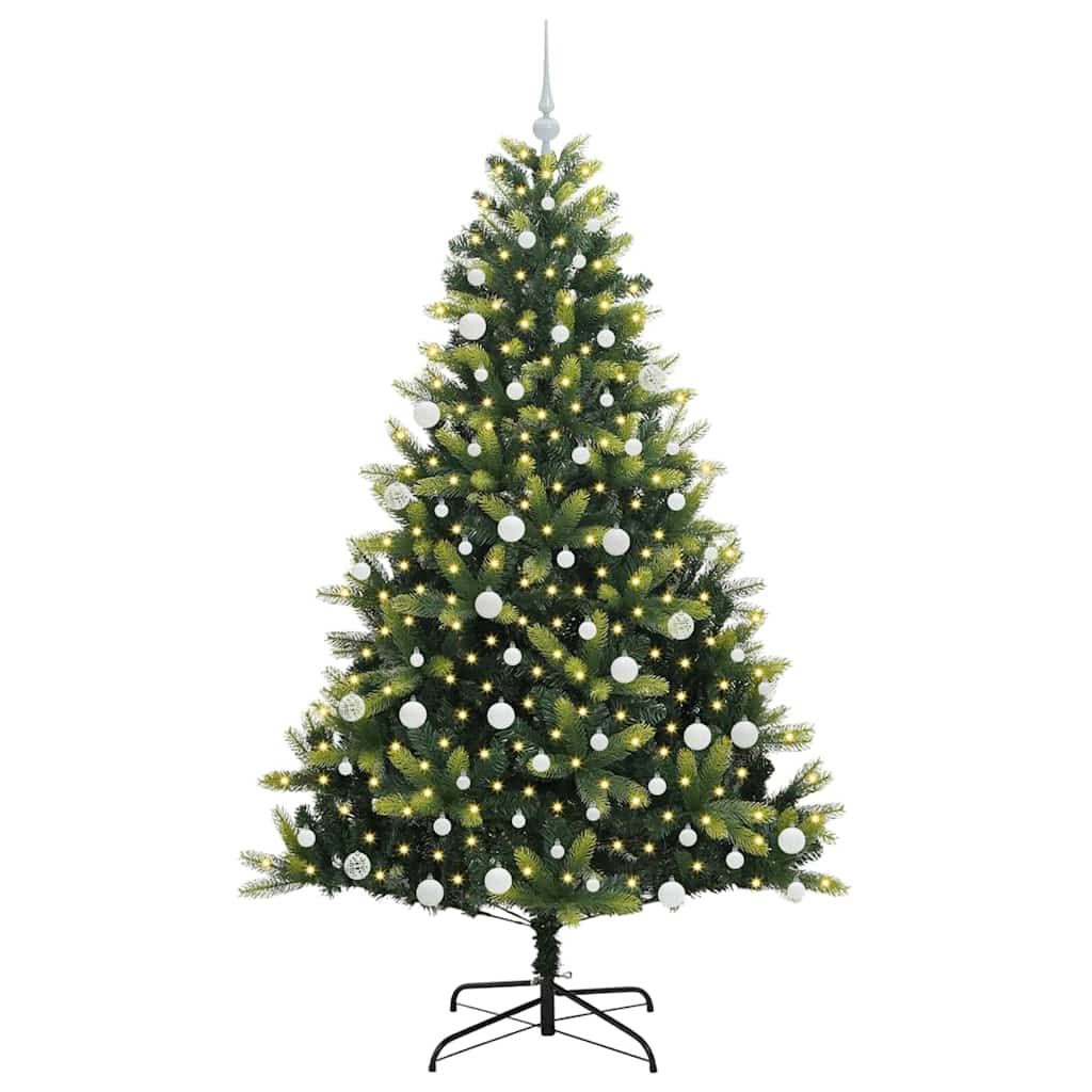 vidaXL Artificial Hinged Christmas Tree 300 LEDs Green 180 cm