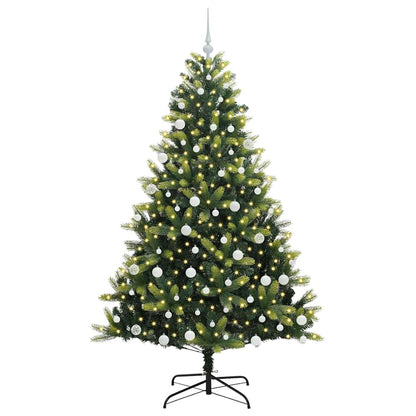 vidaXL Artificial Hinged Christmas Tree 300 LEDs Green 180 cm