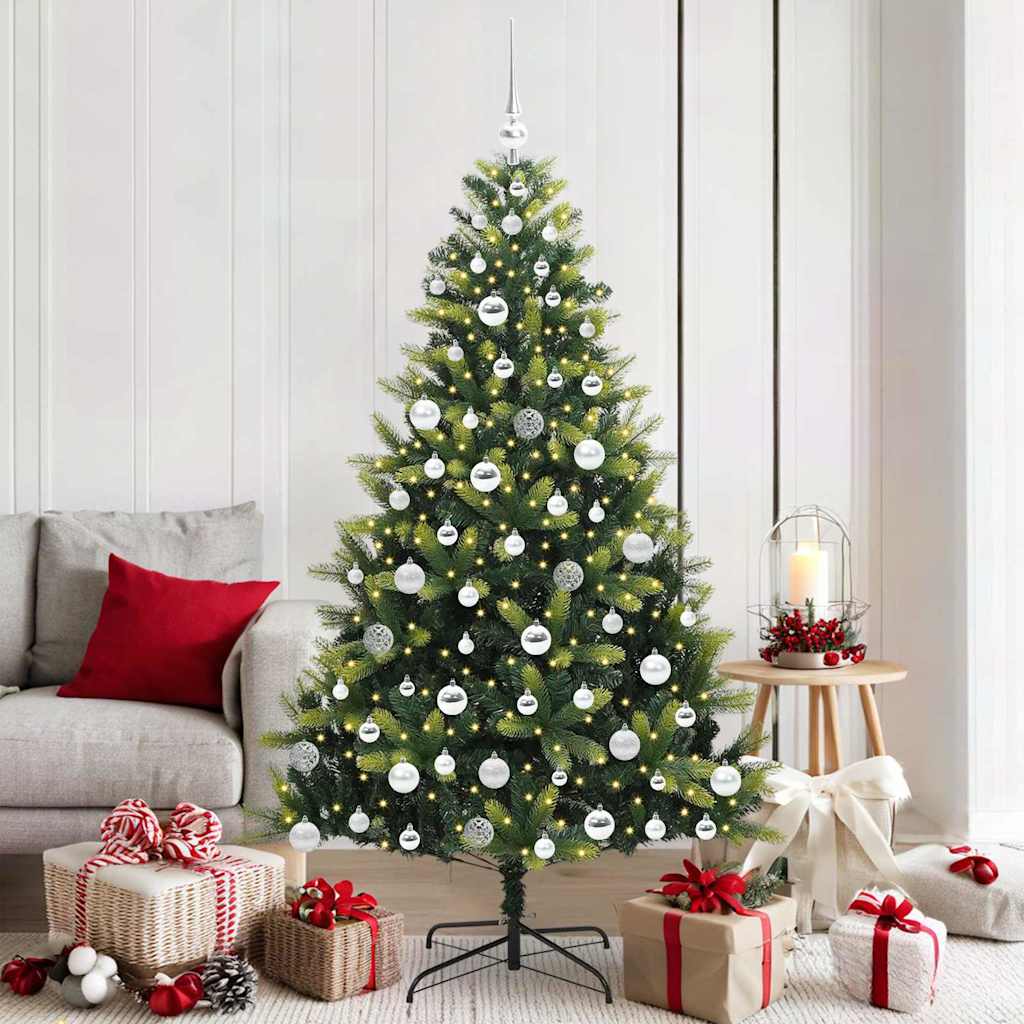 vidaXL Artificial Hinged Christmas Tree 300 LEDs Green 180 cm