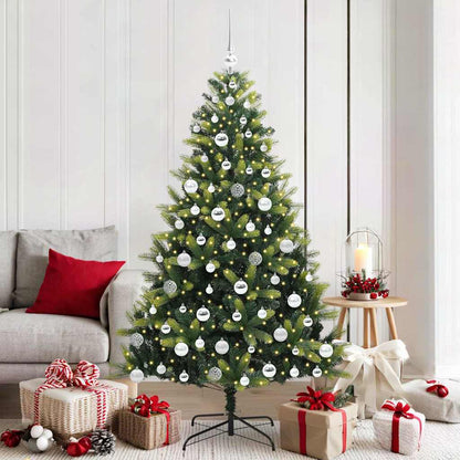 vidaXL Artificial Hinged Christmas Tree 300 LEDs Green 180 cm