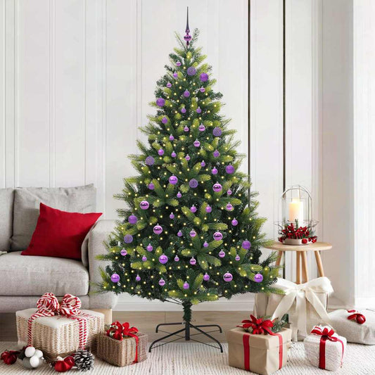 vidaXL Artificial Hinged Christmas Tree 300 LEDs Green 180 cm