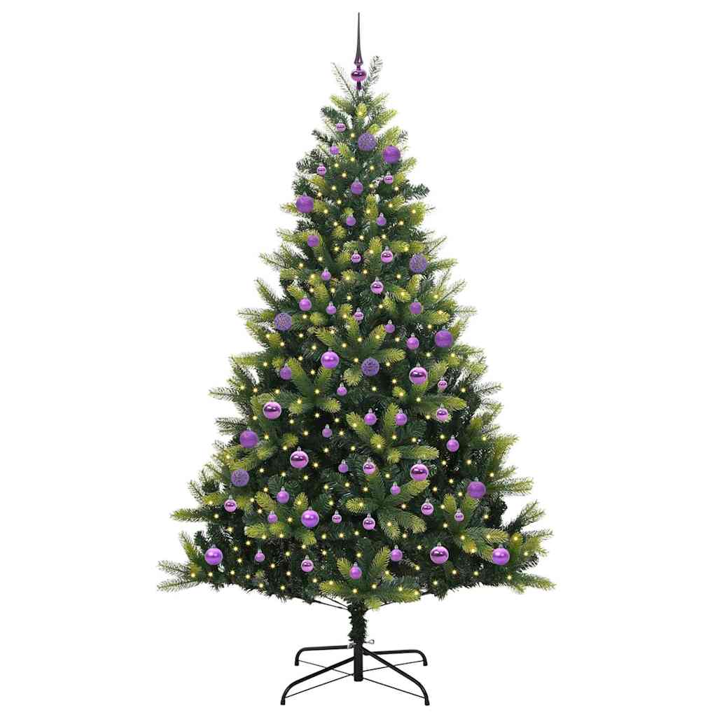 vidaXL Artificial Hinged Christmas Tree 300 LEDs Green 180 cm