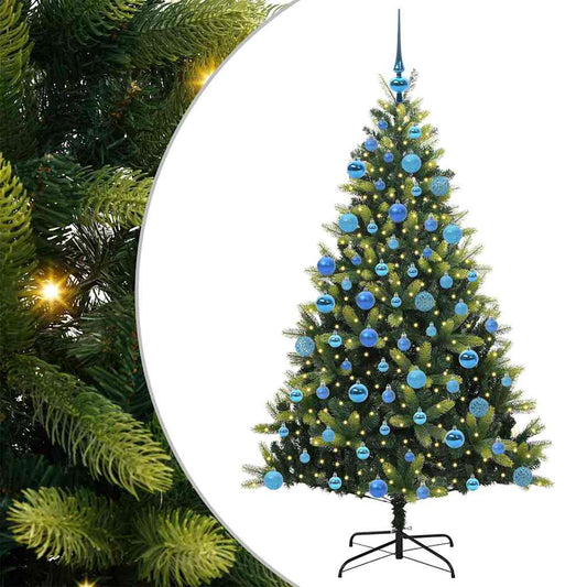 vidaXL Artificial Hinged Christmas Tree 300 LEDs Green 180 cm