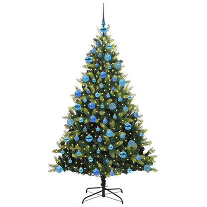 vidaXL Artificial Hinged Christmas Tree 300 LEDs Green 180 cm