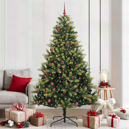 vidaXL Artificial Hinged Christmas Tree 300 LEDs Green 210 cm